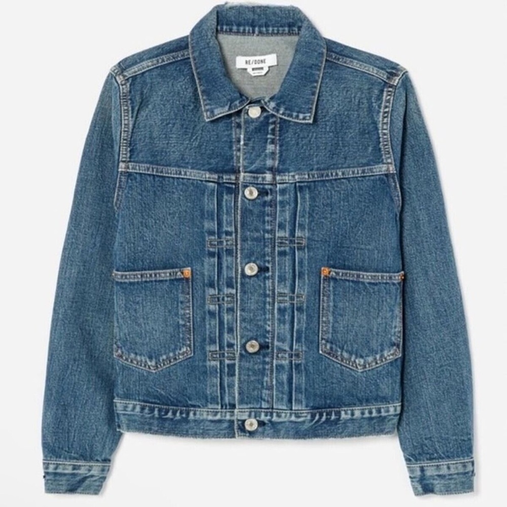 NWT RE/DONE 60s STONED SHRUNKEN DENIM JACKET SZ SMALL
